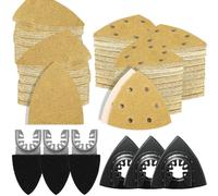 196PCS Set di Carta Abrasiva 93mm per levigatrici delta, disponibile in diverse grane,ideale per aree ristrette,legno duro,pareti,rimozione ruggine e vetrata