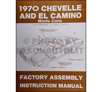 1970 Fabbrica Montaggio Manuale 70 Chevelle E El Camino Monte Carlo Ss Concours