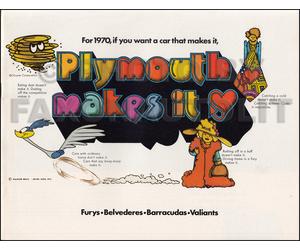 1970 Plymouth Sales Catalogo barracuda Hemi Cuda Gran Coupe Furia Duster Valiant