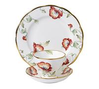 100 Years by Royal Albert 1970 Poppy Tazza e piattino//Piastra 20 cm, 3 Pezzi