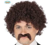 1970s 1980s Parrucca Costume e Baffi Set Rétro 118 Uomo Kit Scouser Nuovo Fg
