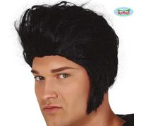 1970s Costume Rock King Parrucca Nera 60s 1960s 70s Rockstar Orsetto Ragazzo Fg