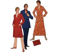 1970s Cucito Motivo, Accappatoio & Valigetta - Giropetto: 42 - 112cm (106-111cm)