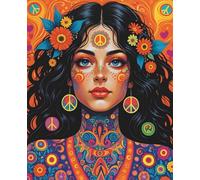 1970s Peace & Love Notebook: Psychedelic Flower Power Design in Bright Orange, Purple & Yellow | Lined Retro Notebook for Writing, Notes & Creative Inspiration