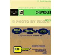 1971 Chevy Nova E Ss Proprietari Manuale Con Busta 71 Chevrolet Guida Libro