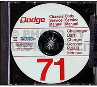 1971 Dodge Negozio Manuale CD Super Ape Coronet Caricabatterie Challenger Dart