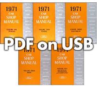 1971 Ford Auto Negozio Manuale Set Su USB Torino Ranchero MUSTANG Lincoln