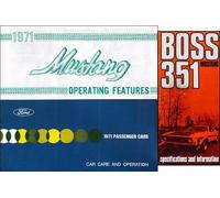 1971 Ford MUSTANG Boss 351Owners Manuale 3-piece Set Utente Istruzioni Guida