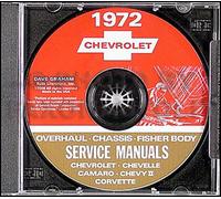 1972 CD Negozio Manuale Set Chevelle Monte Carlo El Camino Camaro Chevrolette