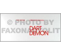 1972 Dodge Dart E Demon Manuale Utente Nuovo Guida Operatori 340 Swinger