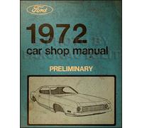 1972 Ford Auto Preliminare Negozio Manuale Torino Ranchero Thunderbird Lincoln
