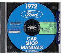 1972 Ford Negozio Manuale CD Torino Ranchero MUSTANG Ltd T Uccello Segno Lincoln