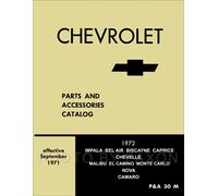 1972 Illustrato Master Parti Libro El Camino Chevelle Monte Carlo Camaro Nova