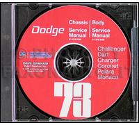1973 Dodge CD Negozio Manuale Freccette Swinger Coronet Charger Sfidante Polara
