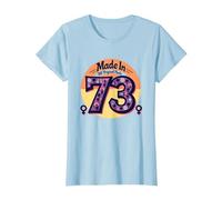 1973 Donne Made in all Original Parts Retro Pace Compleanno Maglietta, Donna, Celeste, 3XL