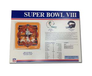 1974 NFL Super Ciotola VIII Willabee Ward Toppa Testata Board Minnesota Vikings