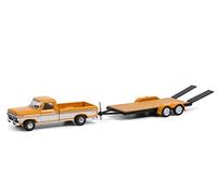 1976 Ford F-150 Ranger XLT + Remolque de Plataforma "Hitch & Tow Series 22" 1:64 Greenlight 32220B