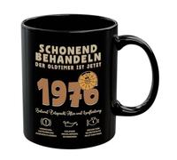 1976 Regalo 50 Compleanno Uomo Tazza Delicatamente Trattare Auto d'epoca è 50 Divertente Tazza da Caffè Regalo di Compleanno per Uomini Marito Papà Amico Colleghi Fratello Nero Ceramica 350 ml