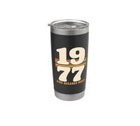 1977 Five Decades Deep 50th Birthday Retro Stripes Vintage Bicchiere termico in acciaio inox doppia parete