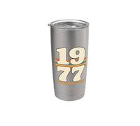 1977 Five Decades Deep 50th Birthday Retro Stripes Vintage Bicchiere termico in acciaio inox doppia parete