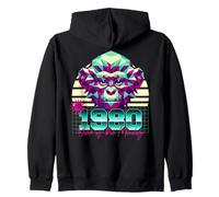 1980 Anno della Scimmia Anni 80 Retro Vaporwave Zodiaco Cinese Felpa con Cappuccio