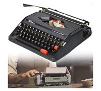 1980 Classic Nostalgia - Macchina da scrivere manuale portatile, stile vintage, con doppio nastro e scatola esterna (nero)