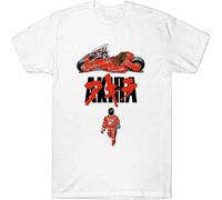 1980s Japanimation Film Akira Pullover Men's Crewneck T-Shirt Short Sleeve Top Unisex Pure Cotton Tee White XL