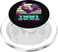 1981 Anno del Gallo Anni 80 Retro Vaporwave Zodiaco Cinese PopSockets PopGrip per MagSafe