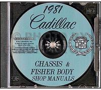 1981 Cadillac Negozio Manuale E Corpo CD Deville Eldorado Siviglia Fleetwood
