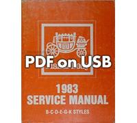 1982 1983 Cadillac USB Negozio Manuale Corpo Deville Eldorado Siviglia Fleetwood