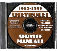 1982-1983 Chevy Negozio Manuale CD El Camino Monte Carlo Malibu Impala Caprice