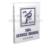 1984 GM Big Auto Fisher Corpo Servizio Manuale Porta Finestrino Blocco Per Shop