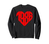 1986 Cuore Vintage 1986 Forma di Cuore Amore 40° Compleanno Felpa