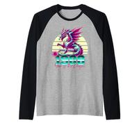 1988 Anno del Drago anni '80 Retro Vaporwave Zodiaco Cinese Maglia con Maniche Raglan
