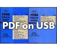 1988 Ford Camion Negozio Manuale 5 Libro Set Su USB F150 F250 F350 BRONCO Van