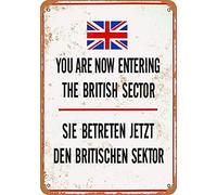 1990 Berlin Wall You Are Now Entering The British Sector Home Decor Art Wall Sign Poster in metallo 20 x 30 cm