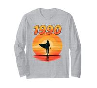 1990 Retro Surf Ragazza Vintage Tramonto 90s Estetica Maglia a Manica