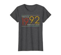 1992 28th Birthday Ideas Funny Perfectly Aged Vintage 1992 Maglietta, Donna, Grigio Scuro, L