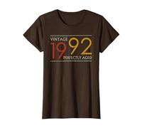 1992 28th Birthday Ideas Funny Perfectly Aged Vintage 1992 Maglietta, Donna, Marrone, L