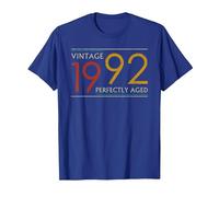 1992 28th Birthday Ideas Funny Perfectly Aged Vintage 1992 Maglietta, Uomo, Blu Reale, L