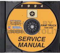 1994 Dodge RAM Camion Negozio Manuale CD 1500 2500 3500 Gas Diesel Manutenzione