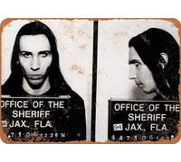 1994 Marilyn Manson Mug Shot Metal Tin Sign 20,3 x 30,5 cm