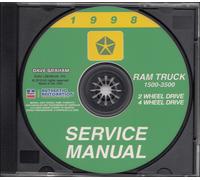 1998 Dodge RAM Camion Servizio Manuale Cd-Rom 1500 2500 3500 Pickup Negozio Gas
