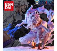 19cm One Piece Anime Figurine Lightning rufy Gear 5 Sun God Nikka Squatting Scen