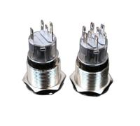 19mm 2 3 Posizione Interruttore Pulsante Interruttore DPDT Illuminato Selettore Metallo Interruttore Rotante con LED Impermeabile Acciaio Inox(Green,2 POSITION_220V)