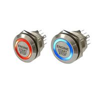 19mm 22mm 25mm 30mm Laser "ENGINE START STOP" Pulsante di avviamento del motore ON OFF Anello illuminato Interruttore a pulsante momentaneo + CE + RoHS(Beige,30mm,LED Voltage 12-24V)