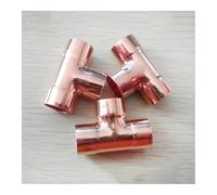 19mm Inner Dia x0.8mm Thickness Copper Equal Tee Socket Weld End Feed Coupler Plumbing Fitting Water Gas Oil
