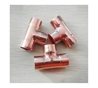 19mm Inner Dia x1mm Thickness Copper Equal Tee Socket Weld End Feed Coupler Plumbing Fitting Water Gas Oil