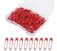 19mm Spille da Balia, 120 Pezzi Spille da Balia Piccole Mini in Metallo Safety Pins per Vestiti Etichette Hijab Artigianato Trapuntatura Vestiti Ciondoli Creazione di Gioielli (Rosso)