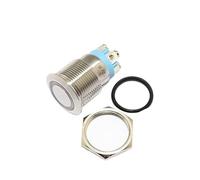 19mm Stainless Steel Travel Momentary 3v 5v 6v 12v 24v Ring LED 1NO screw terminal push button switch IINKUEYK(Red,MICRO TRAVEL_12V)